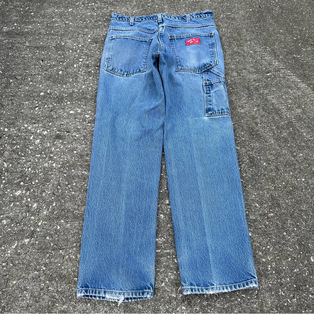 Vintage Wild Ass Men Carpenter Jeans Straight Blue Leg Pockets Log Workmen Retro
